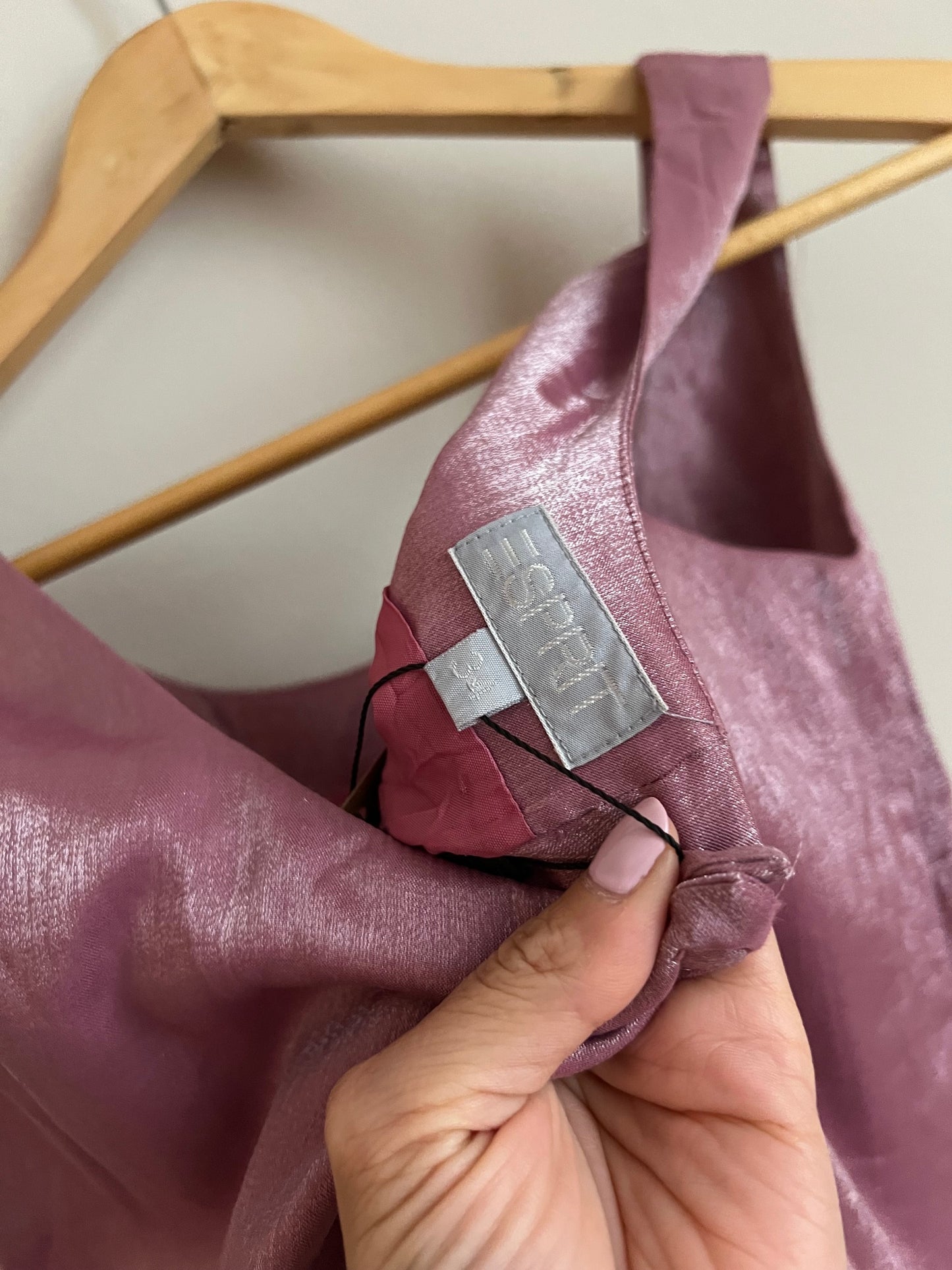 Vestido rosa satinado Esprit - 34