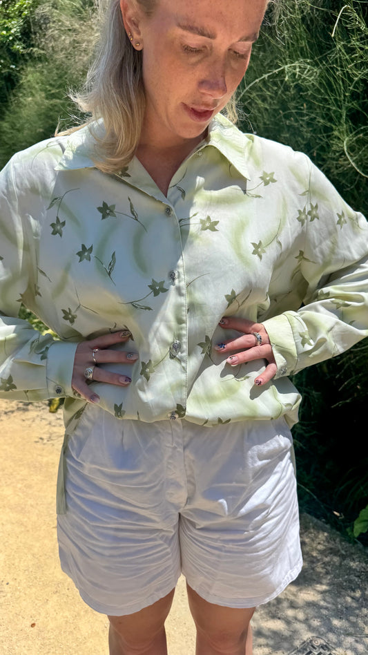 Camisa flores estilo vintage - M