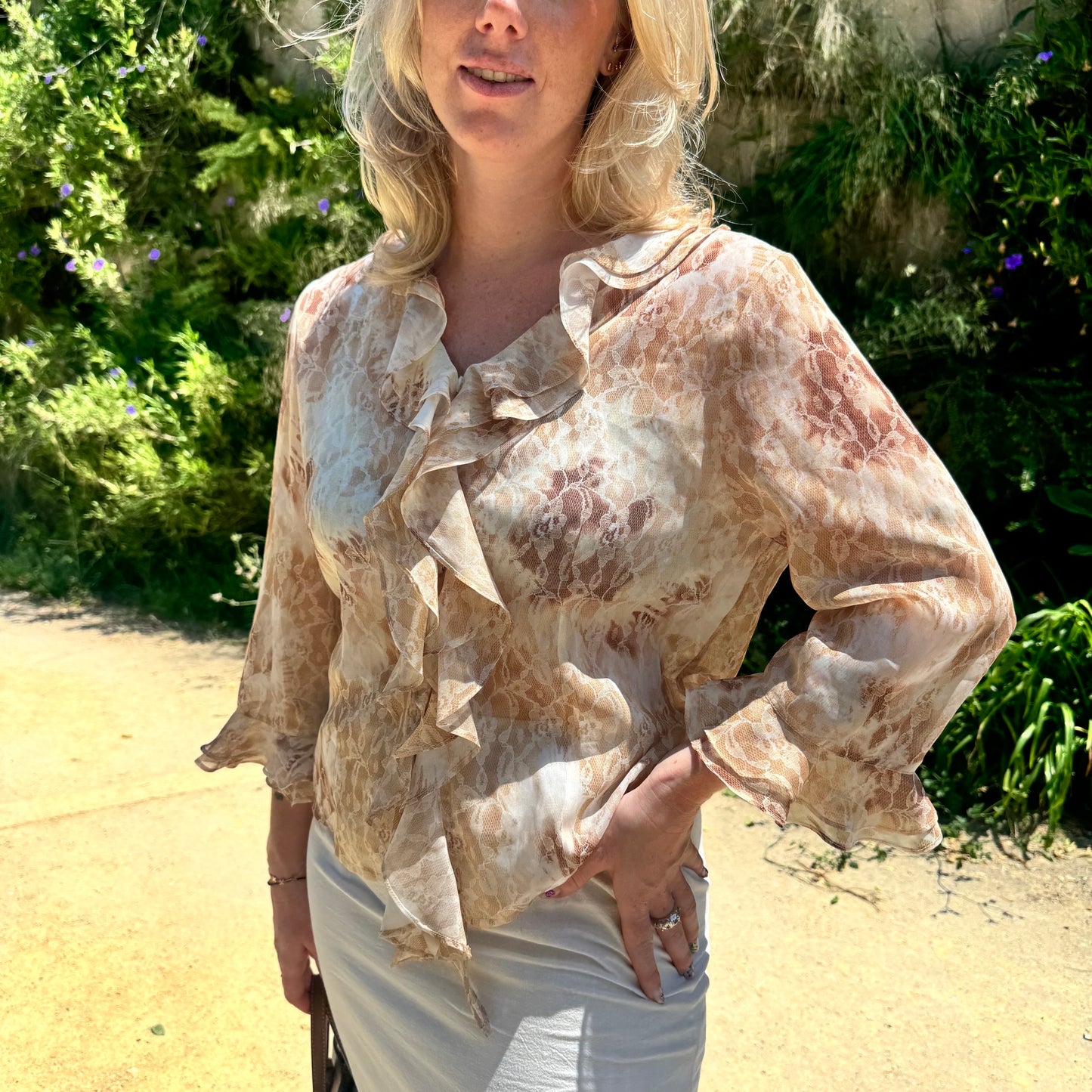 Blusa estilo vintage vuelos - S