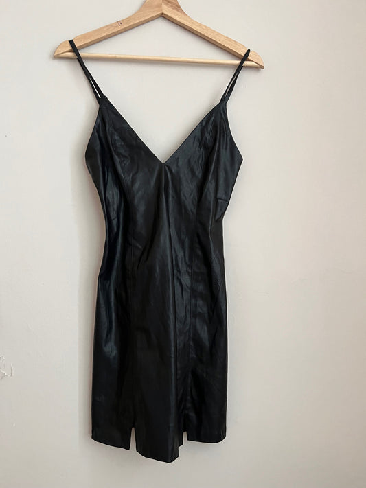 Vestido polipiel Zara tiras - Xs