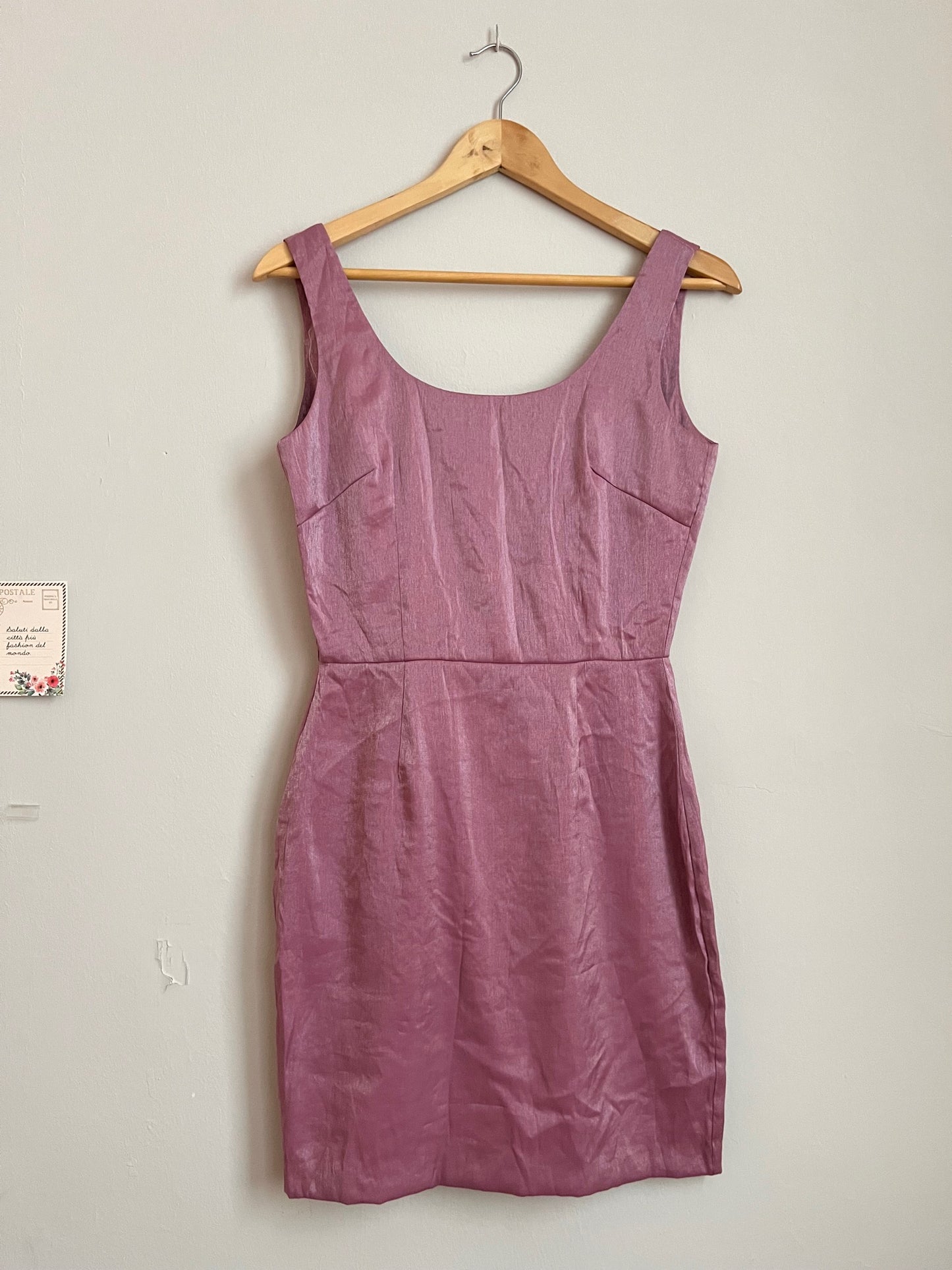 Vestido rosa satinado Esprit - 34